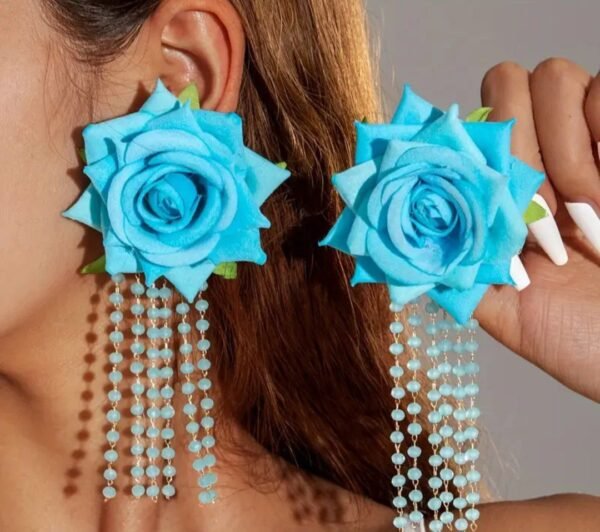 Blue flower earrings